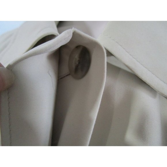 Brooks Brothers Cream Rain Coat Zip Wool Lining Hidden Button Ladies Sz 2 GUC - Picture 14 of 16
